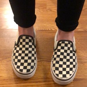 Vintage retro checkered Vans